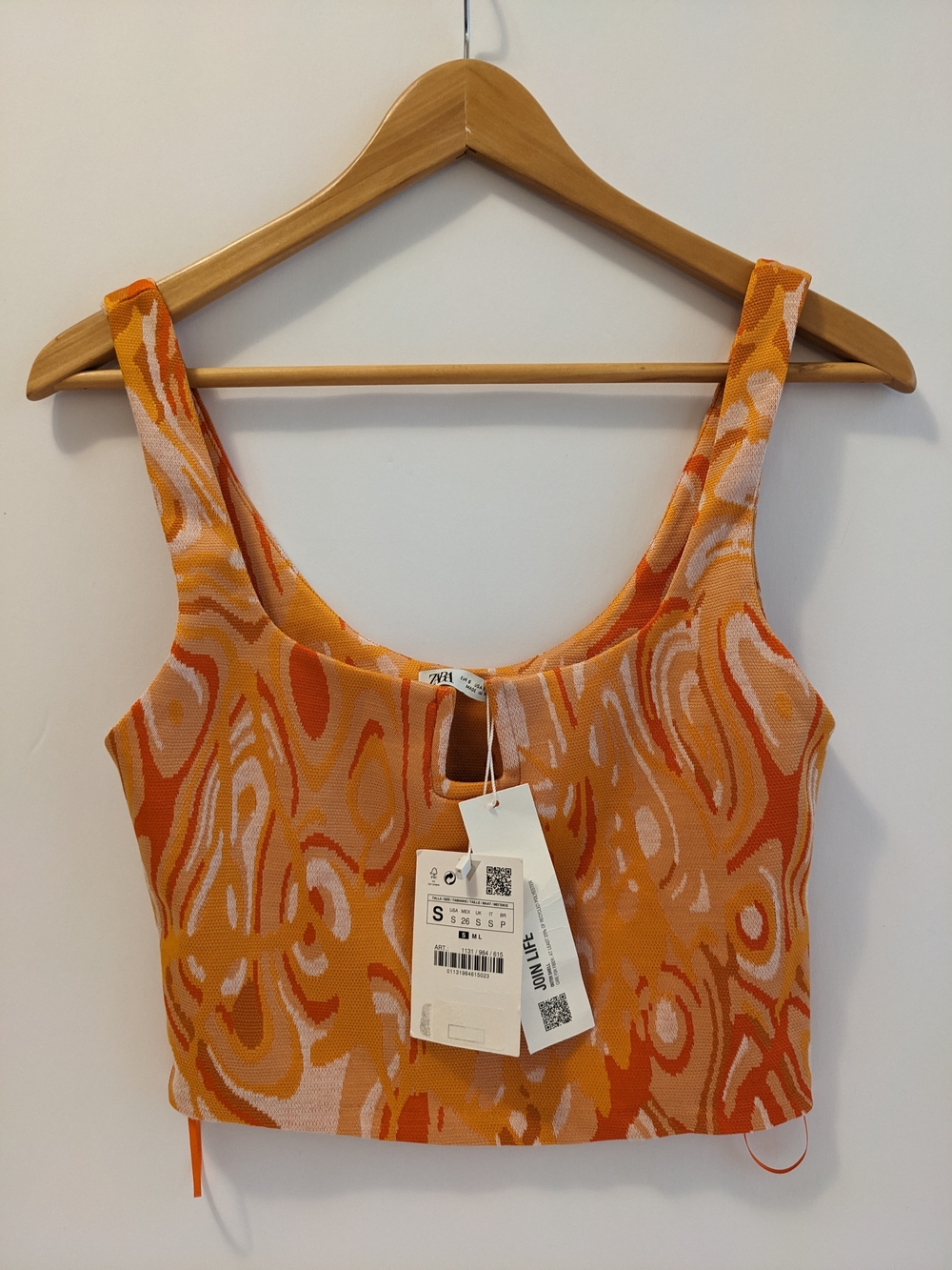 Zara Orange & Cream Abstract Knit Tank - Picture 2 of 10